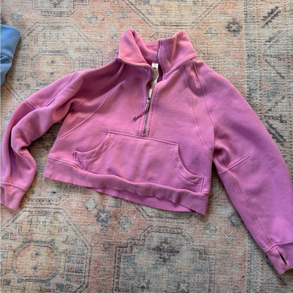 lululemon Scuba Oversized Funnel Neck Half Zip in Pink